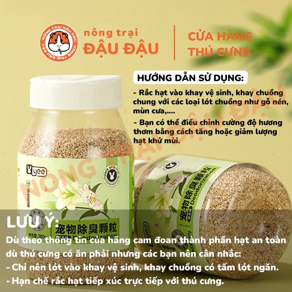 Hạt Khử Mùi Khay Vệ Sinh Yee Cho Thỏ, Bọ Ú, Thú Nhỏ