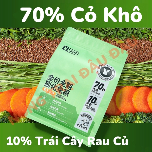 Cỏ Nén Yee Cho Thỏ 70% Cỏ 10% Trái Cây Rau Củ 800g