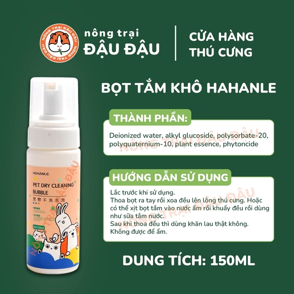 Sữa Tắm Khô Marsa Cho Thỏ, Bọ Ú, Hamster, Chinchilla 100ml