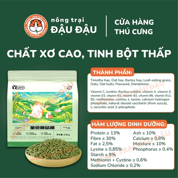 Cỏ Nén Yee Cho Bọ Ú Chứa 30% Chất Xơ & Vitamin C 2.5kg