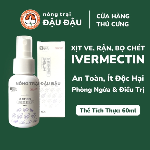 Xịt Ve, Rận, Bọ Chét Cho Thỏ, Bọ Ú, Hamster, Thú Nhỏ Chính Hãng Yee 60ml