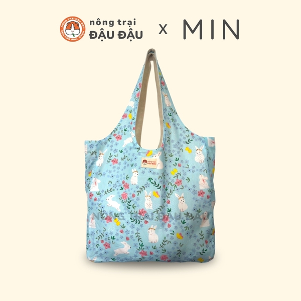 Túi Tote Vải 2 Lớp Quai Tròn Hoạ Tiết Dễ Thương