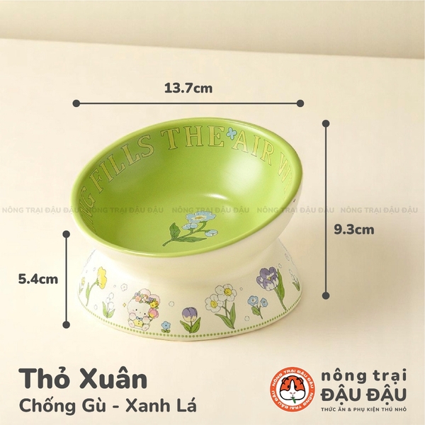 Chén Ăn Cho Thỏ, Bọ Ú, Chinchilla Chén Ăn Chống Lật Gốm Sứ Cao Cấp