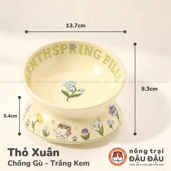 Chén Ăn Cho Thỏ, Bọ Ú, Chinchilla Chén Ăn Chống Lật Gốm Sứ Cao Cấp