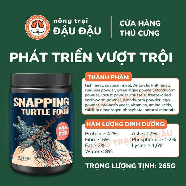 Thức Ăn Cho Rùa Yee Giàu Protein Phát Triển Vượt Trội