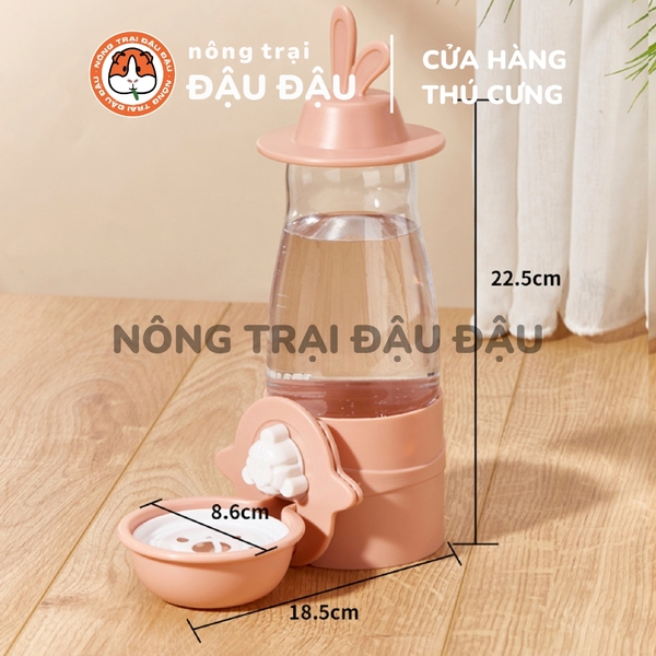 Bình nước uống cho thú cưng, loại treo lồng, chất liệu bằng nhựa PP, kt(25x12.5x20)cm