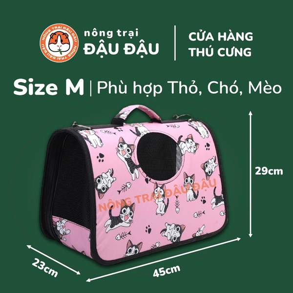 Túi Vận Chuyển Cho Thỏ, Bọ Ú, Chó, Mèo, Thú Cưng Rộng Rãi Thoáng Khí Tiện Lợi