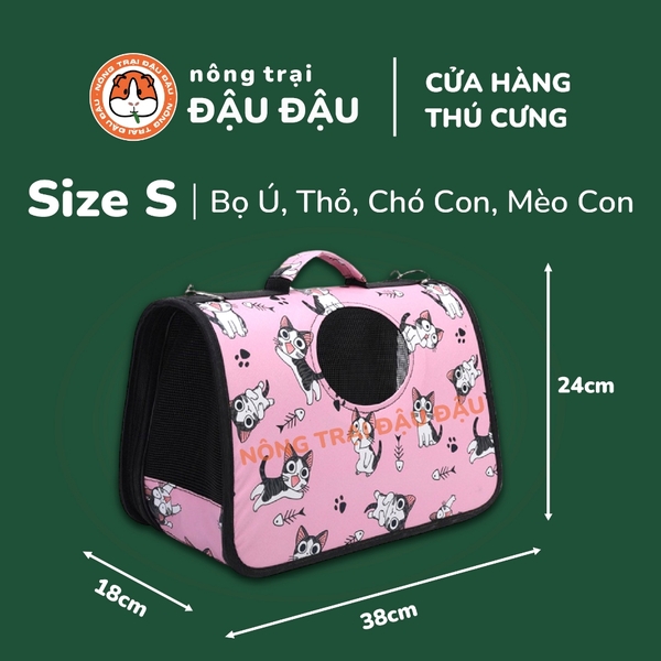 Túi Vận Chuyển Cho Thỏ, Bọ Ú, Chó, Mèo, Thú Cưng Rộng Rãi Thoáng Khí Tiện Lợi