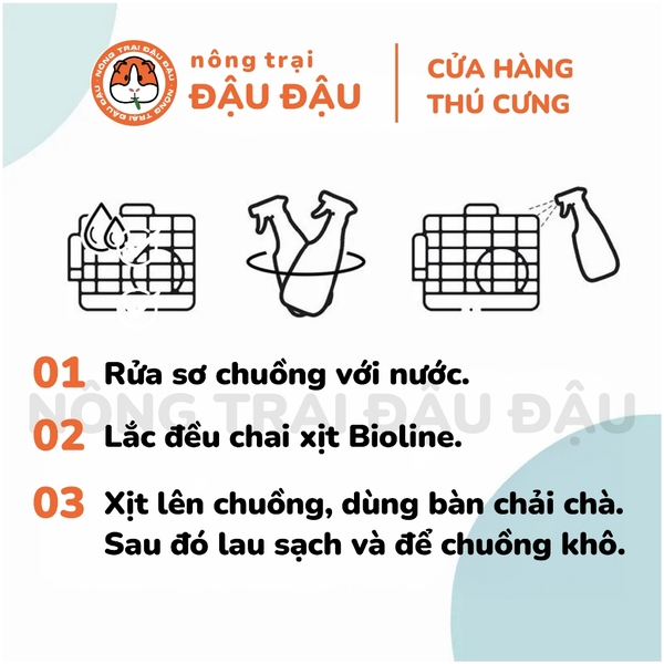Xịt Vệ Sinh Chuồng Bioline Cho Thỏ, Bọ Ú, Chinchilla, Hamster, Chim 500ml