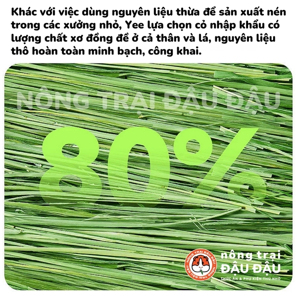 Bánh Cỏ Timothy Thảo Mộc Yee Cho Thỏ, Bọ Ú, Chinchilla 80% Từ Cỏ Giàu Chất Xơ 200g