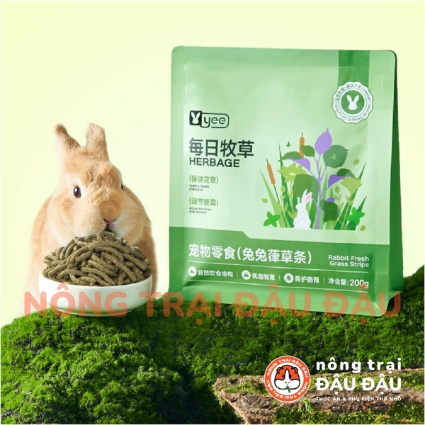 Bánh Cỏ Timothy Thảo Mộc Yee Cho Thỏ, Bọ Ú, Chinchilla 80% Từ Cỏ Giàu Chất Xơ 200g
