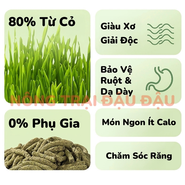 Bánh Cỏ Timothy Thảo Mộc Yee Cho Thỏ, Bọ Ú, Chinchilla 80% Từ Cỏ Giàu Chất Xơ 200g