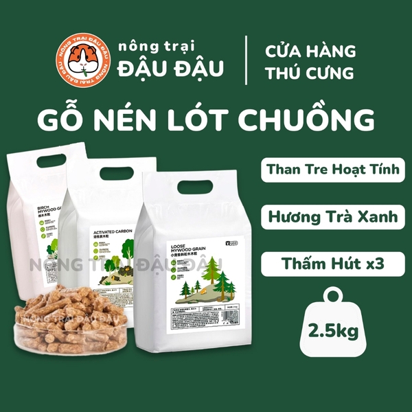 Gỗ Nén Lót Chuồng Cho Thỏ, Bọ Ú, Chinchilla Yee - Túi 2.5kg