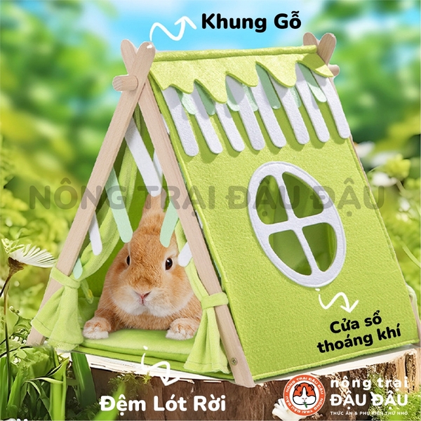 Lều Trú Ẩn Cao Cấp Cho Thỏ, Bọ Ú, Mèo Có Đệm Lót
