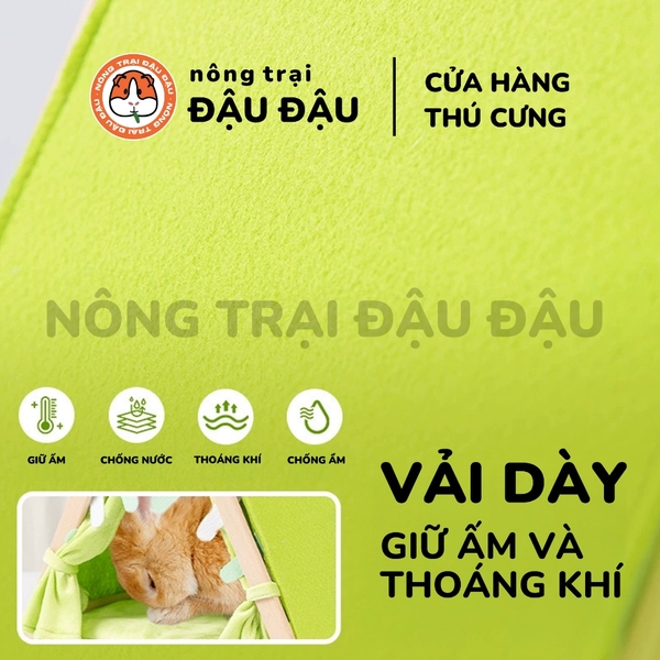 Lều Trú Ẩn Cao Cấp Cho Thỏ, Bọ Ú, Mèo Có Đệm Lót