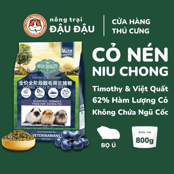 Cỏ Nén Timothy Cho Bọ Ú Chuột Lang Niu Chong Giàu Chất Xơ Bổ Sung Việt Quất 800g
