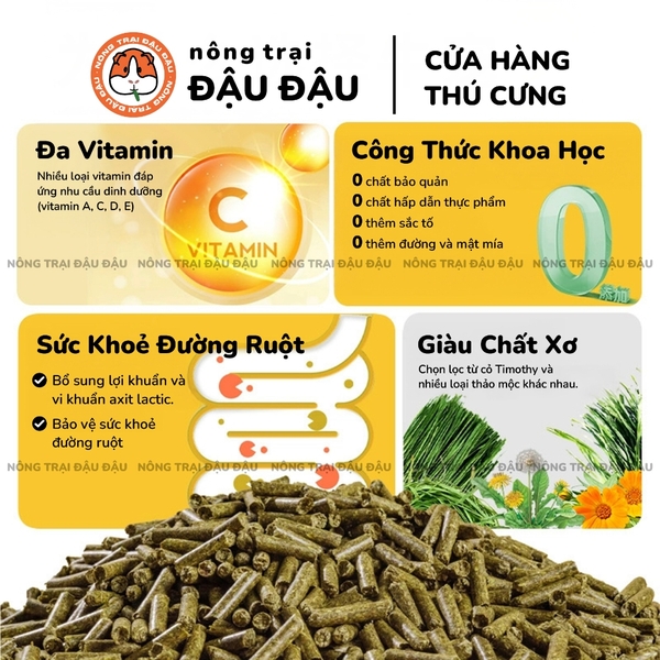 Cỏ Nén Timothy Cho Bọ Ú Chuột Lang Niu Chong Giàu Chất Xơ Bổ Sung Việt Quất 800g