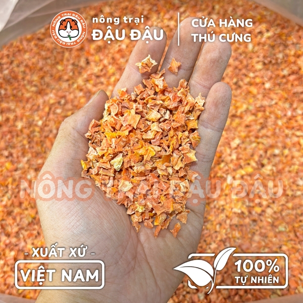 Cà Rốt Sấy Khô Cho Thỏ, Bọ Ú, Chinchilla, Hamster, Thú Nhỏ Giàu Vitamin 100g