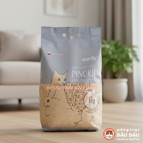Gỗ Nén Lót Chuồng Cho Thỏ, Bọ Ú, Chinchilla, Mèo Comfy Pinokio Cao Cấp 7L