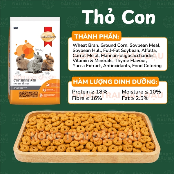 Cỏ Nén Cho Thỏ Trái Cây Smart Heart Giàu Vitamin Dinh Dưỡng Toàn Diện 500g 1kg