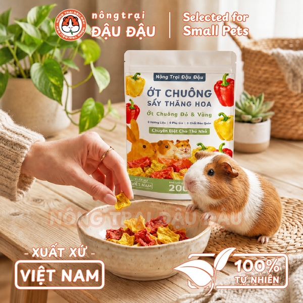 Ớt Chuông Sấy Thăng Hoa Cho Thỏ, Bọ Ú, Chinchilla, Hamster Ăn Vặt 20g