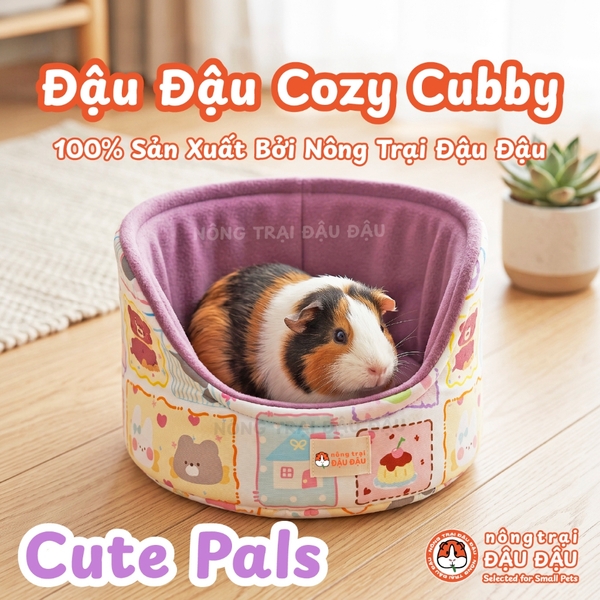 Nhà Ngủ Cho Bọ Ú, Chuột Lang, Thỏ Con, Mèo Con Ổ Đệm Nằm Cho Thú Nhỏ Cozy Cubby Nông Trại Đậu Đậu