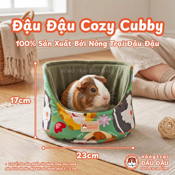 Nhà Ngủ Cho Bọ Ú, Chuột Lang, Thỏ Con, Mèo Con Ổ Đệm Nằm Cho Thú Nhỏ Cozy Cubby Nông Trại Đậu Đậu