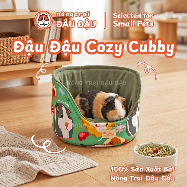 Nhà Ngủ Cho Bọ Ú, Chuột Lang, Thỏ Con, Mèo Con Ổ Đệm Nằm Cho Thú Nhỏ Cozy Cubby Nông Trại Đậu Đậu