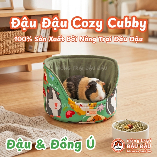 Nhà Ngủ Cho Bọ Ú, Chuột Lang, Thỏ Con, Mèo Con Ổ Đệm Nằm Cho Thú Nhỏ Cozy Cubby Nông Trại Đậu Đậu