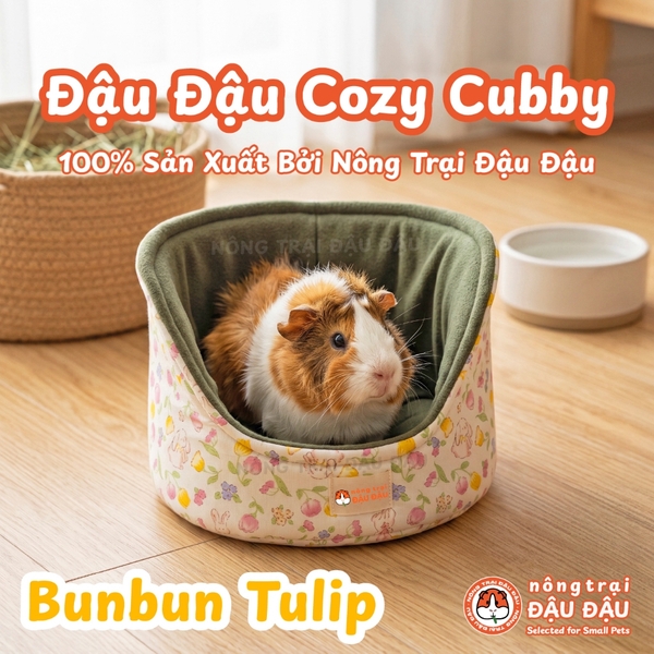 Nhà Ngủ Cho Bọ Ú, Chuột Lang, Thỏ Con, Mèo Con Ổ Đệm Nằm Cho Thú Nhỏ Cozy Cubby Nông Trại Đậu Đậu