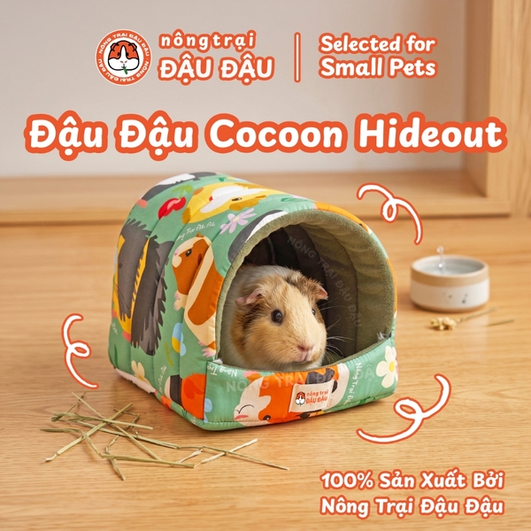 Nhà Ngủ Trú Ẩn Cho Chuột Lang, Bọ Ú, Hamster, Sóc Bay Đậu Đậu Cocoon Hideout