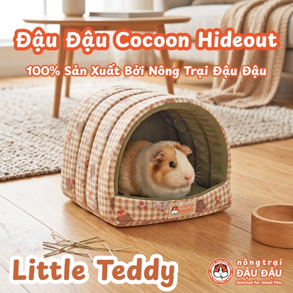Nhà Ngủ Trú Ẩn Cho Chuột Lang, Bọ Ú, Hamster, Sóc Bay Đậu Đậu Cocoon Hideout