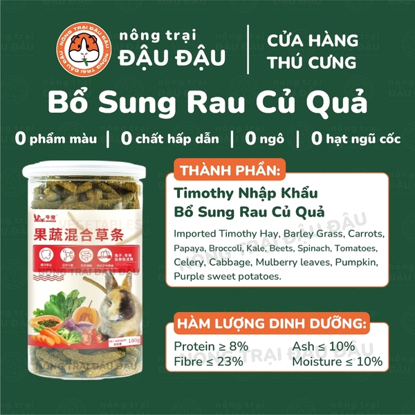 Bánh Cỏ Timothy Cho Thỏ, Bọ Ú, Chinchilla Bổ Sung Dinh Dưỡng Niu Chong