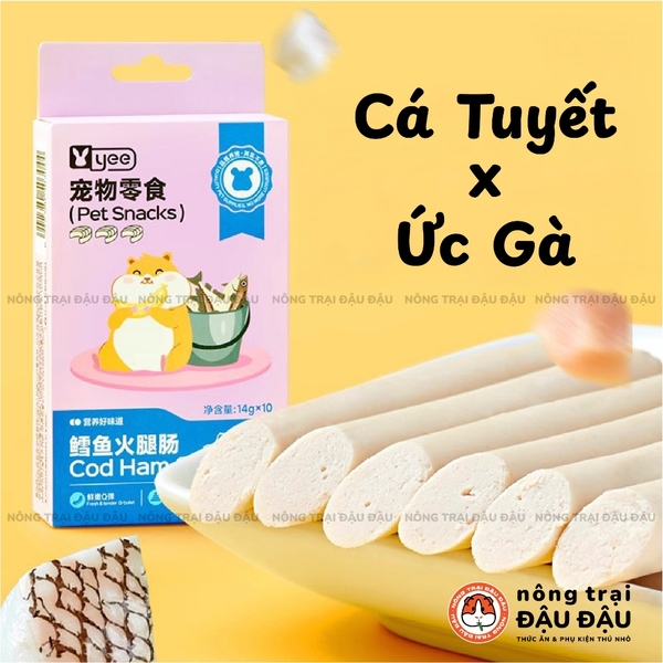 Xúc Xích Cho Hamster Xúc Xích Cá Tuyết Ức Gà Yee Giàu Dinh Dưỡng Hộp 140g