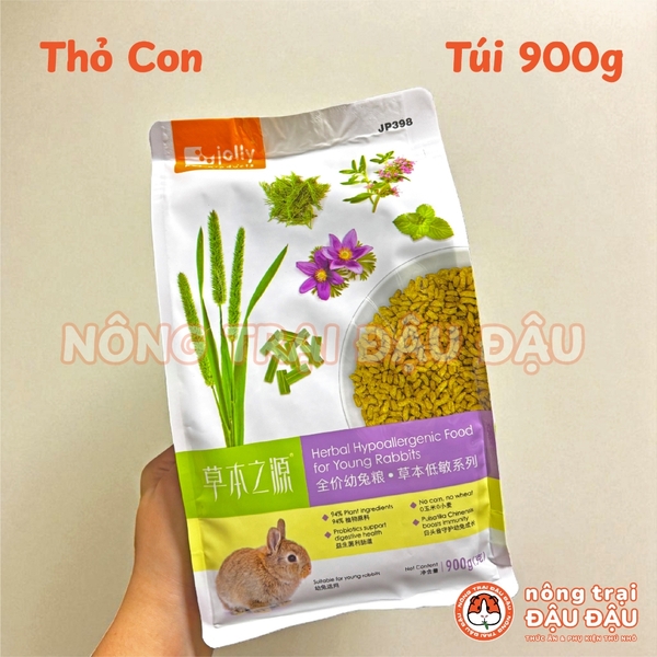 Cỏ Nén Thảo Mộc Cho Thỏ Jolly Với 94% Thành Phần Thực Vật Hỗ Trợ Tiêu Hoá 900g