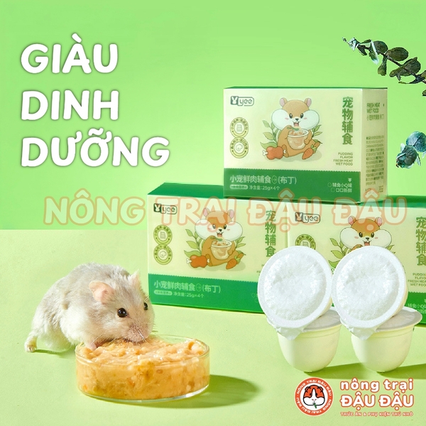 Pudding Cho Hamster Pudding Sữa Dê Gà Rau Củ Yee Hộp 100g