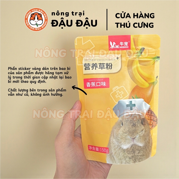 Bột Cỏ Dinh Dưỡng Phục Hồi Sức Khoẻ Niu Chong Cho Thỏ, Bọ Ú, Chinchilla, Hamster, Rùa Cạn, Thú Nhỏ 150g