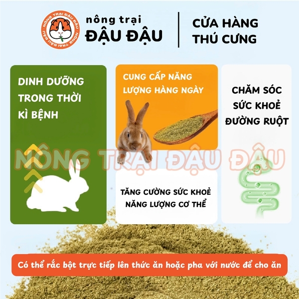 Bột Cỏ Dinh Dưỡng Phục Hồi Sức Khoẻ Niu Chong Cho Thỏ, Bọ Ú, Chinchilla, Hamster, Rùa Cạn, Thú Nhỏ 150g
