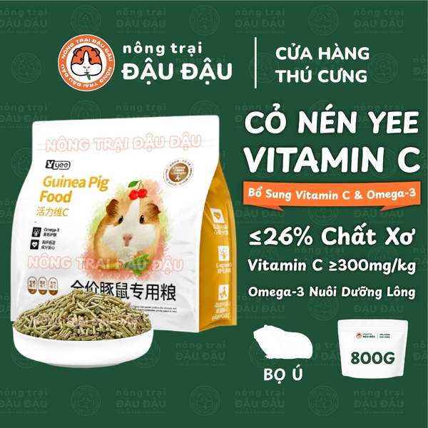 Cỏ Nén Timothy Cho Bọ Ú Chuột Lang Bổ Sung Vitamin C & Omega 3 Yee 800g