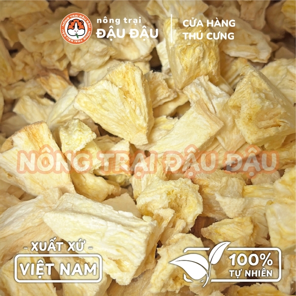 Dứa Sấy Thăng Hoa Cho Thỏ, Bọ Ú Ăn Vặt Cho Thỏ, Bọ Ú Thơm Ngon 25g