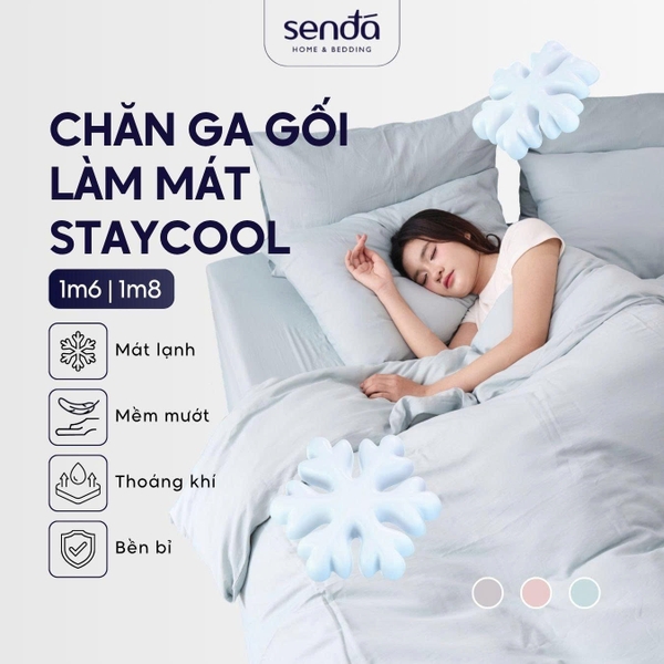 Bộ chăn ga gối 5 món làm mát Staycool