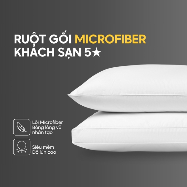 Ruột gối nằm bông lông vũ nhân tạo Microfiber, lõi gối hơi cao cấp