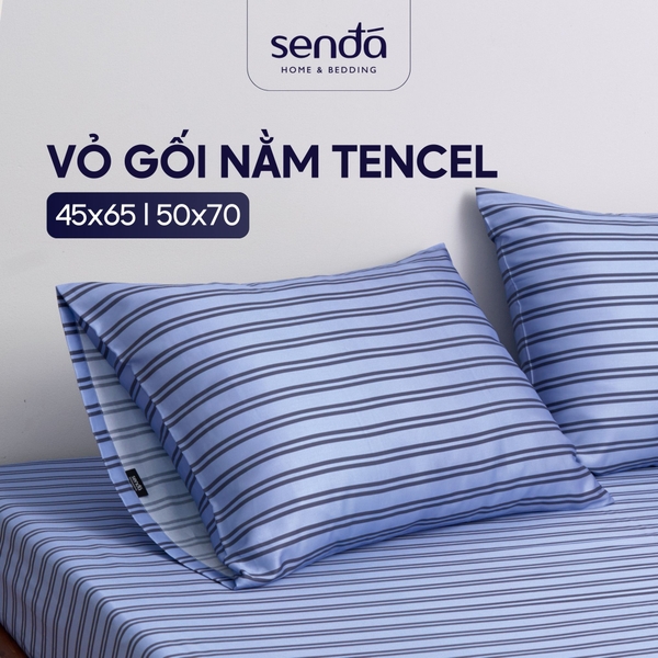 Vỏ gối Lụa Tencel họa tiết kẻ sọc