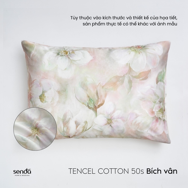 Vỏ gối nằm Tencel Cotton họa tiết - Bích vân