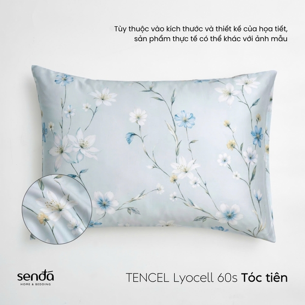 Vỏ gối nằm Lụa Tencel 60S họa tiết - Tóc tiên