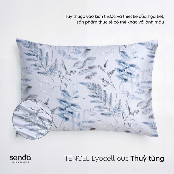Vỏ gối nằm Lụa Tencel 60S họa tiết - Thủy tùng