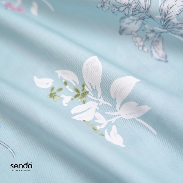 Bộ ga gối 3 món Cotton Twill họa tiết - Hoa chi