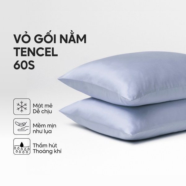 Vỏ gối nằm Lụa Tencel trơn màu