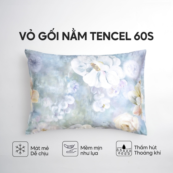 Vỏ gối nằm Lụa Tencel 60S họa tiết - Ngọc vân