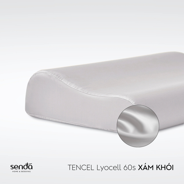 Vỏ gối cao su non - memory foam Lụa Tencel trơn màu 5